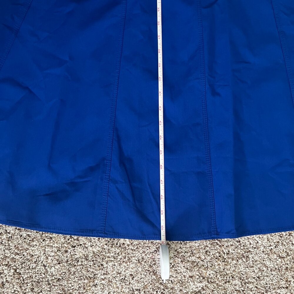 ZARA ZW Collection Poplin Midi Dress Blue Large Organic Cotton V‑Neck Spaghetti - Picture 13 of 13